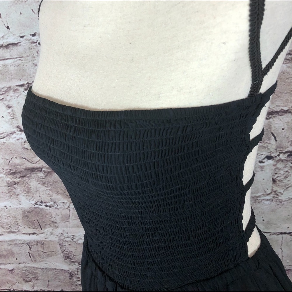 Elan Strapless Smocked Ladder Maxi Dress Black - Picture 6 of 6